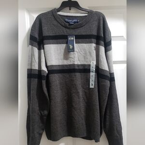 U.S. Polo Assn. Men's Charcoal and Light Gray Crewneck Sweater